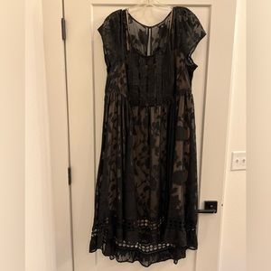 Torrid black and nude mid length high low dress
